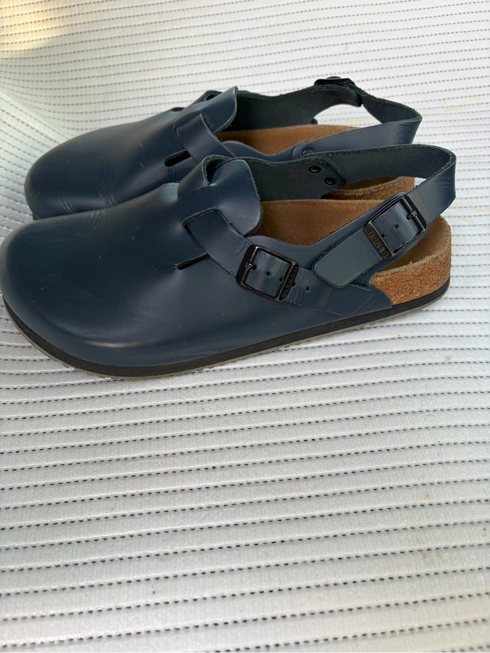 Birkenstock Navy Leather Slingback Sandal - Picture 2 of 6